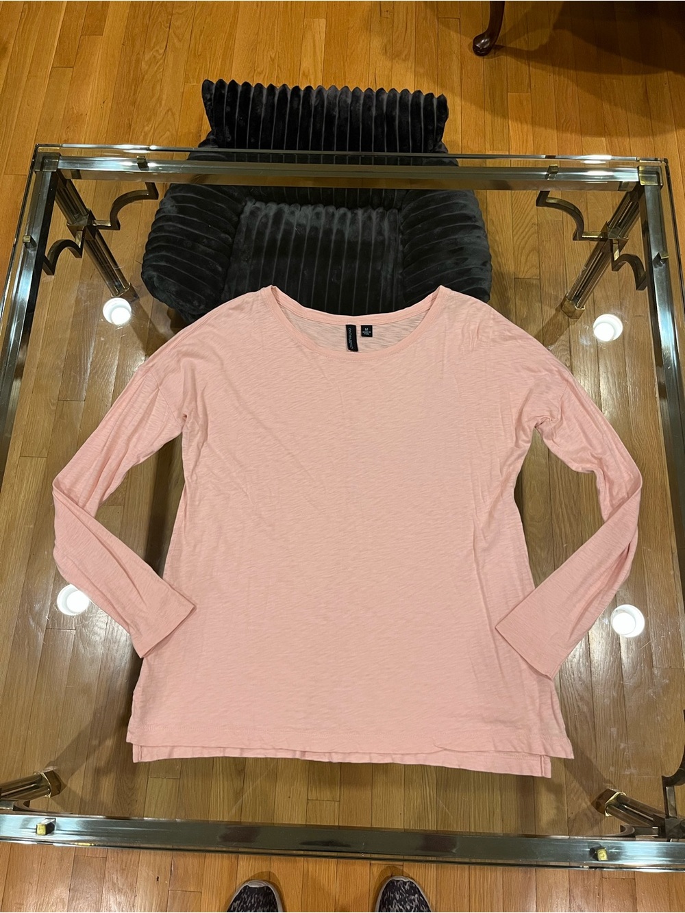 Cynthia Rowley Pale Pink Long-Sleeve Crewneck Tee